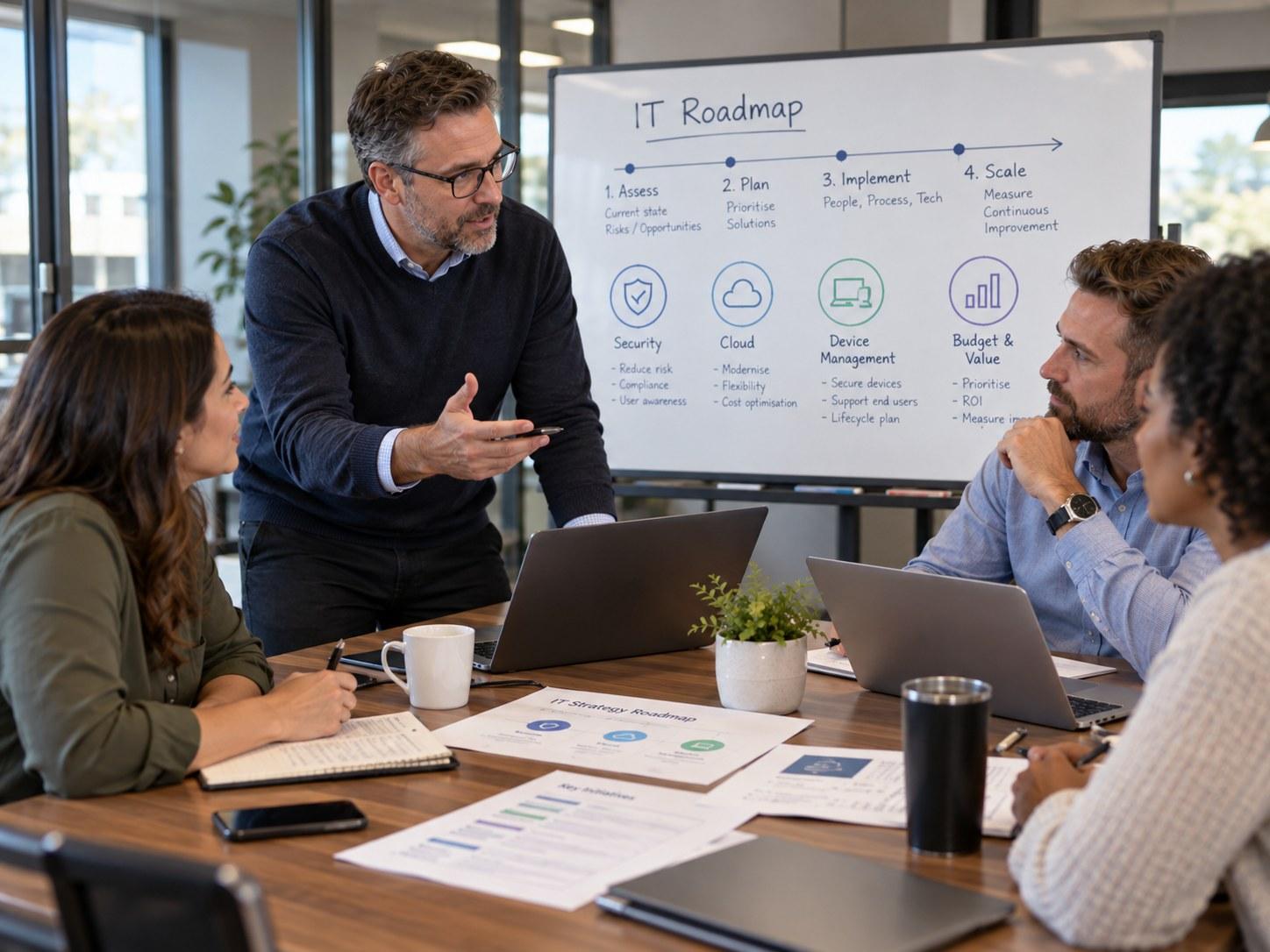 Advisory conversation with business leaders about technology
