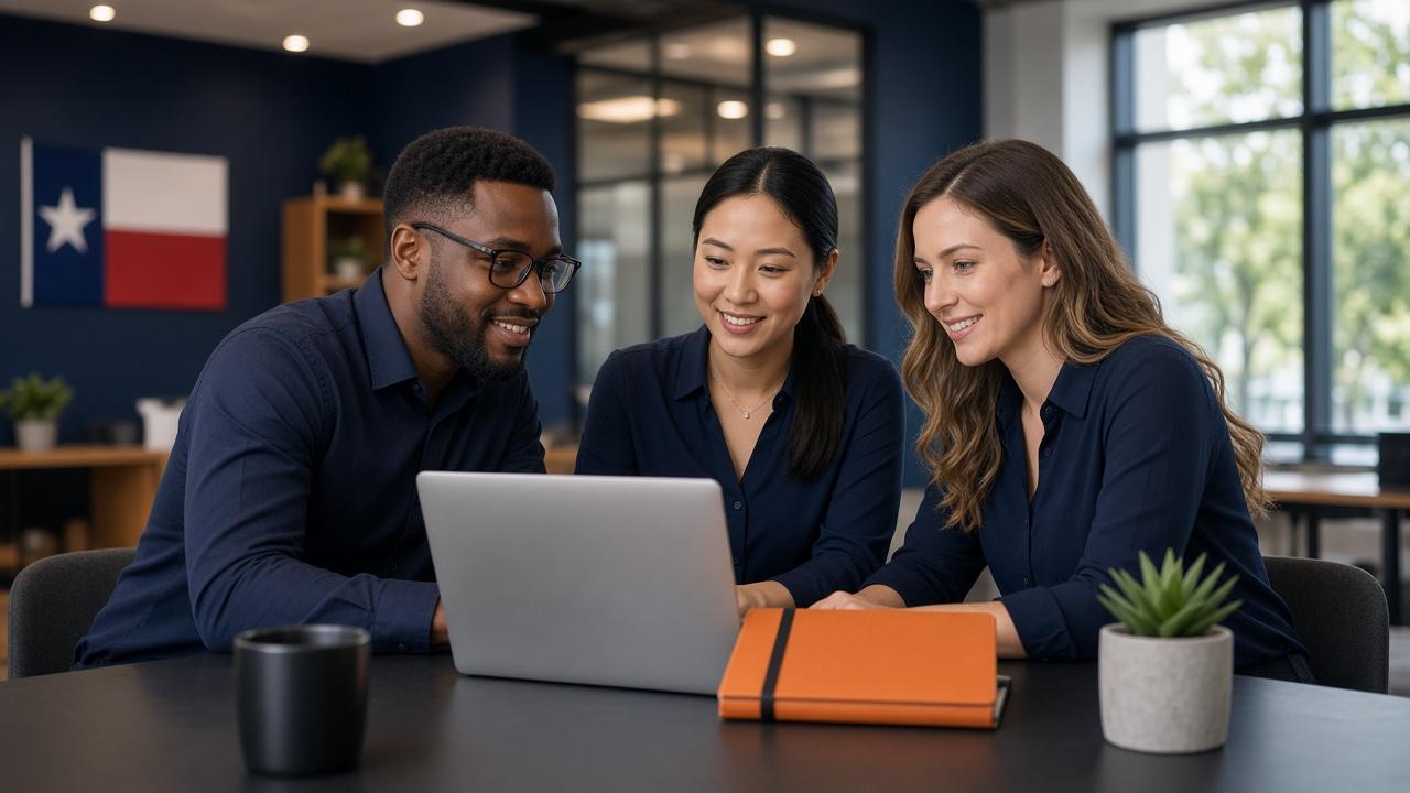 IT professionals collaborating at a sunlit office table