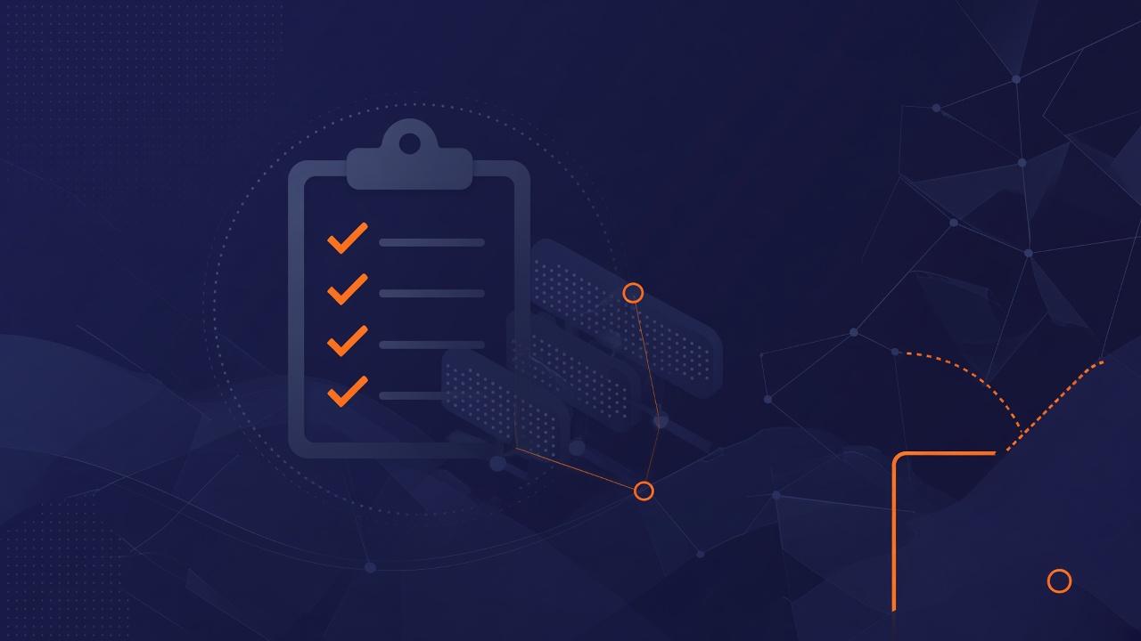 Branded cover graphic for preparing an MSP transition, checklist motif on navy